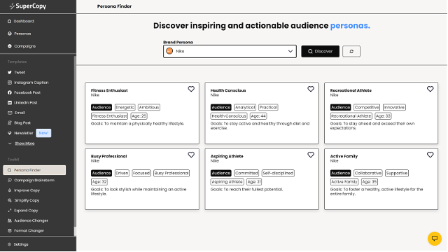 Find audience personas